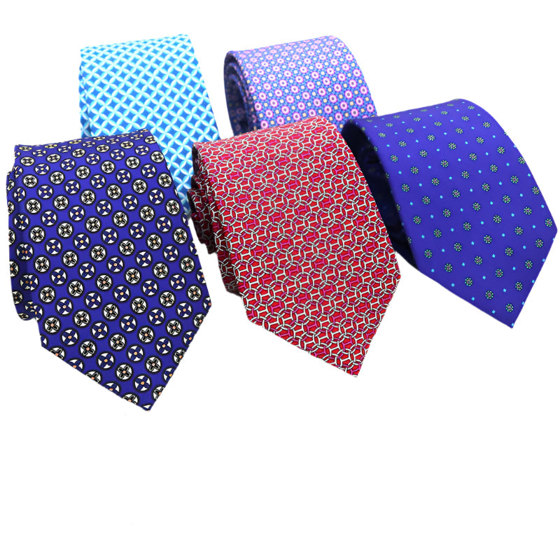 8cm Silk Business Tie – Formal Dark Print for Men