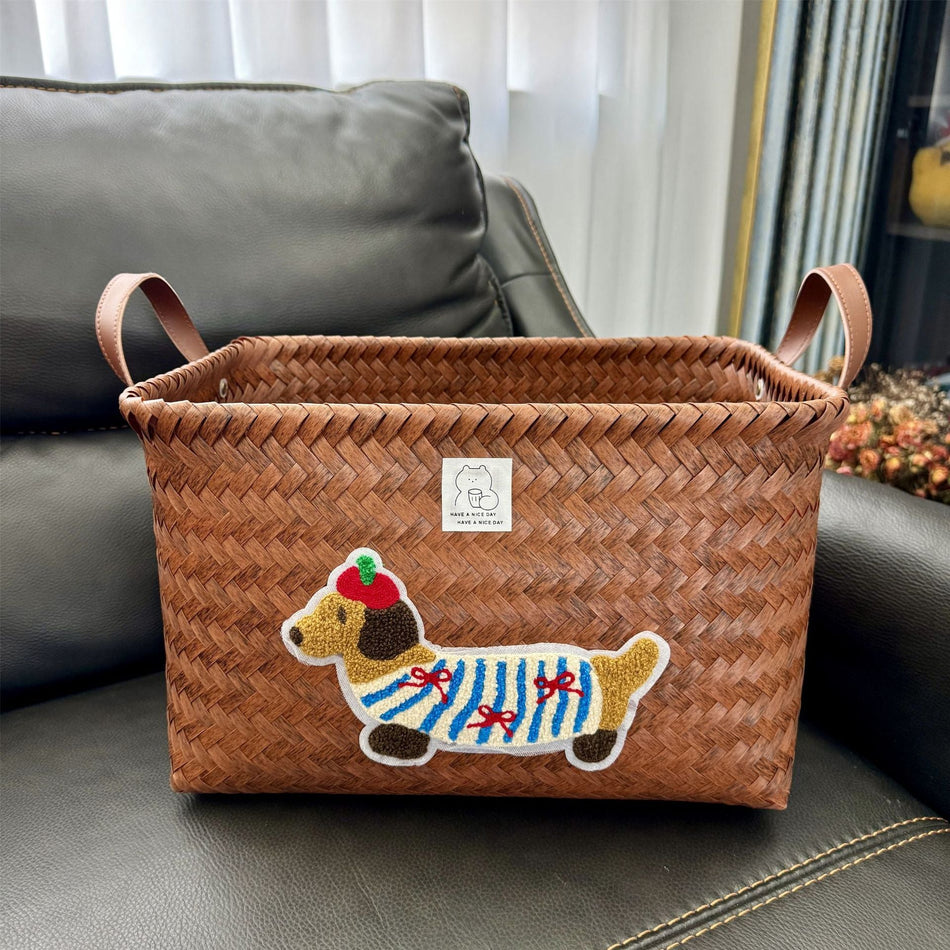 STOCK-Little Red Riding Dirty Clothes Basket | Rattan-Style PU