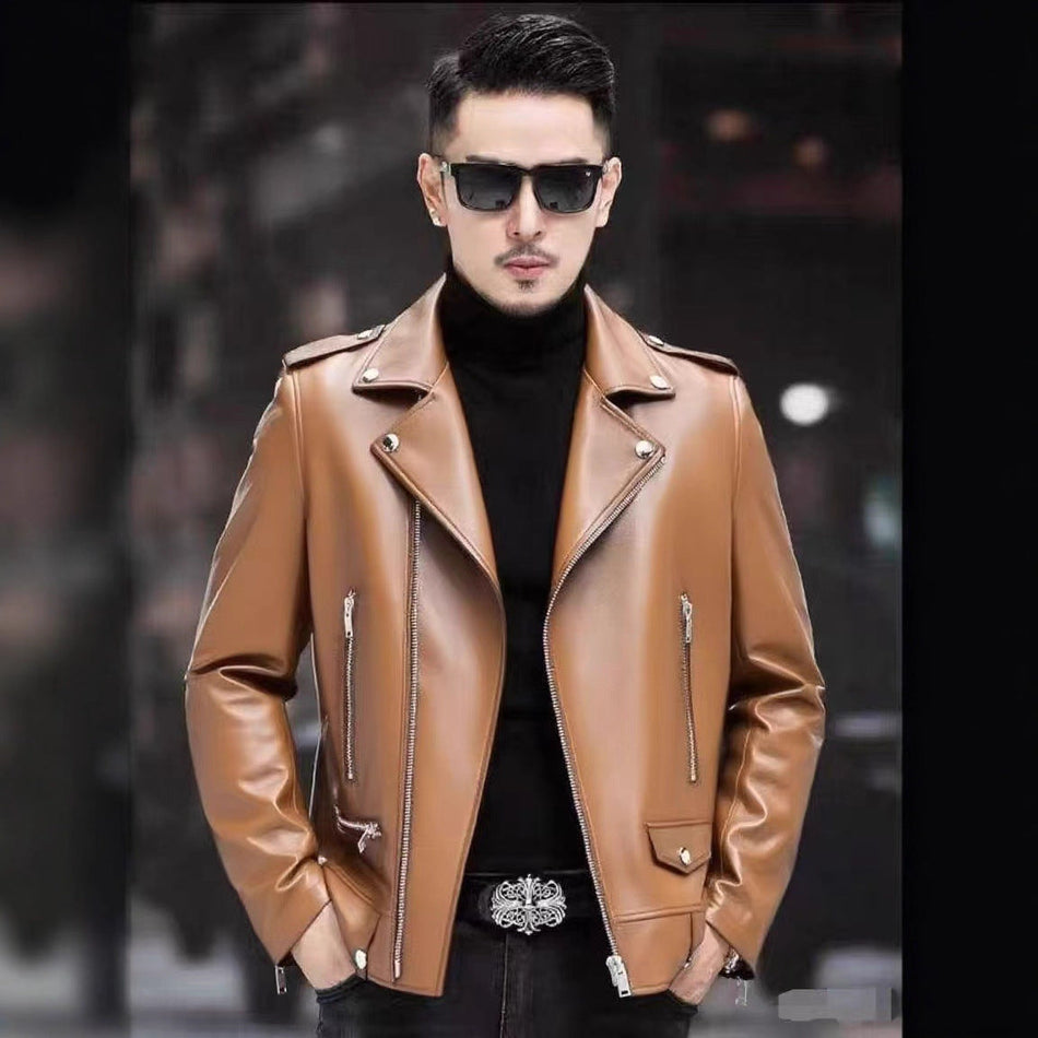 Steel Seal PU Leather Jacket Men | Spring Autumn Motorcycle Style
