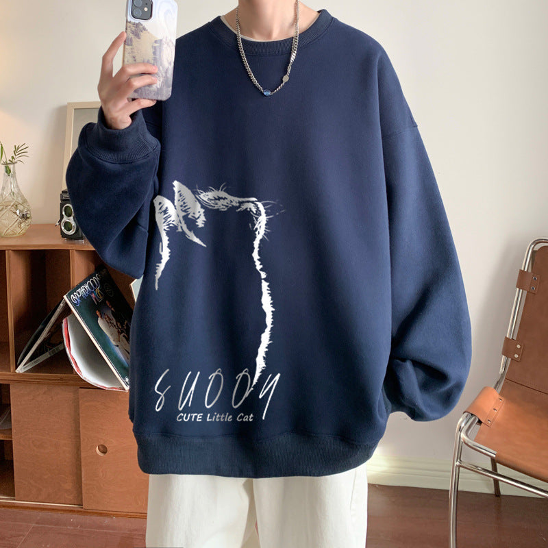 Thickened Crew Neck Sweatshirt – Men’s Hood-Free Pullover