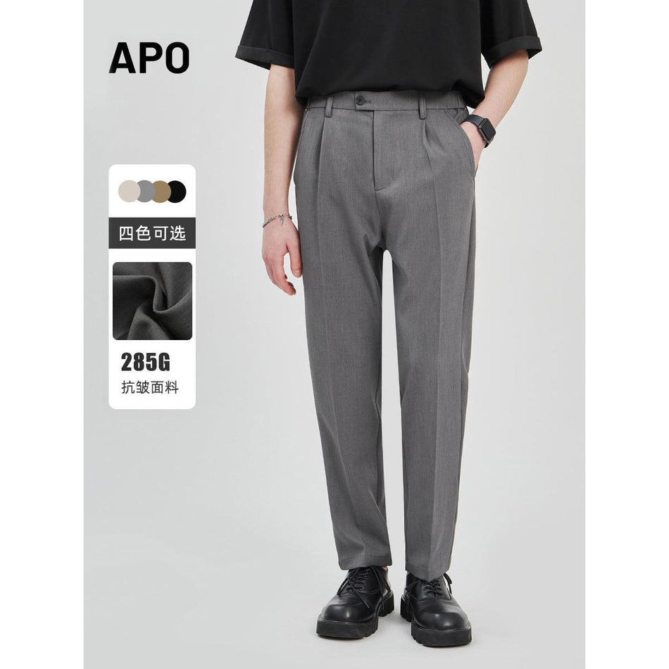 Heavyweight Men’s Business Casual Loose Straight-Leg Pants