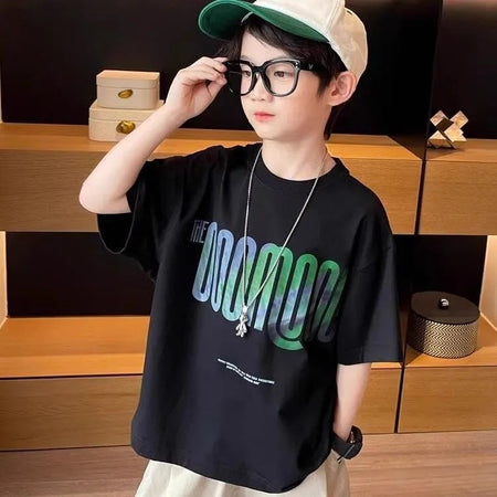 Boys 2025 Summer Cotton Short-Sleeved T-Shirt – Summer Kids Fashion Nepal | Tudoholic