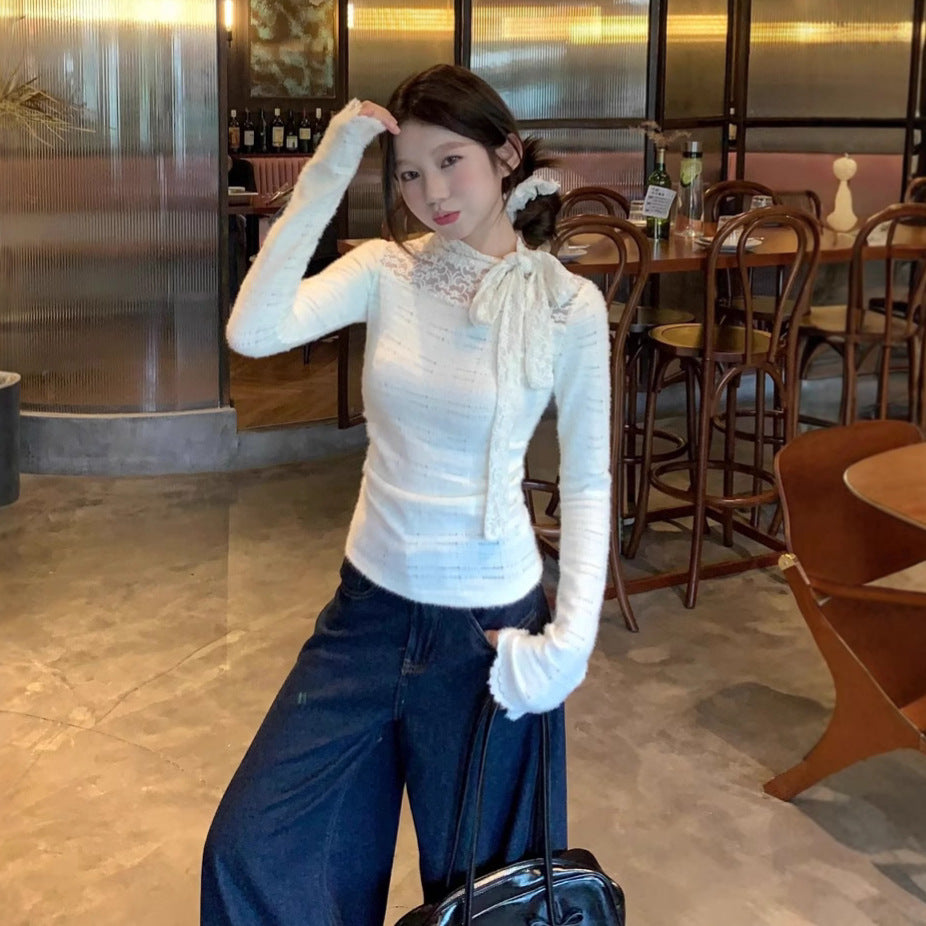 French Lace Slim-Fit Winter Base Top