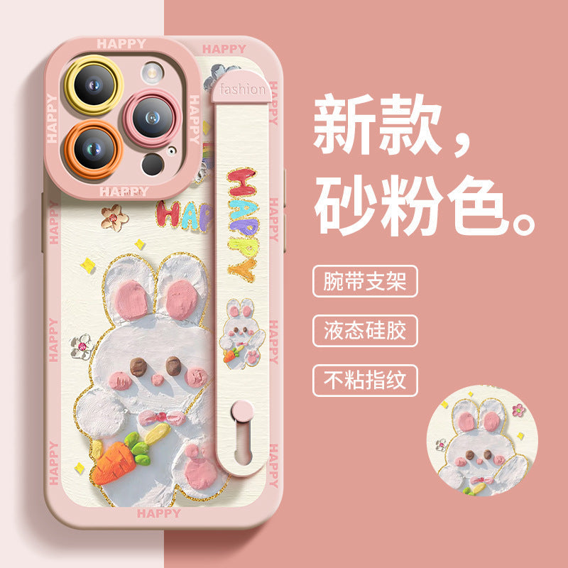 STOCK-Cute Pet iPhone Case – Wristband Grip & Full Cover