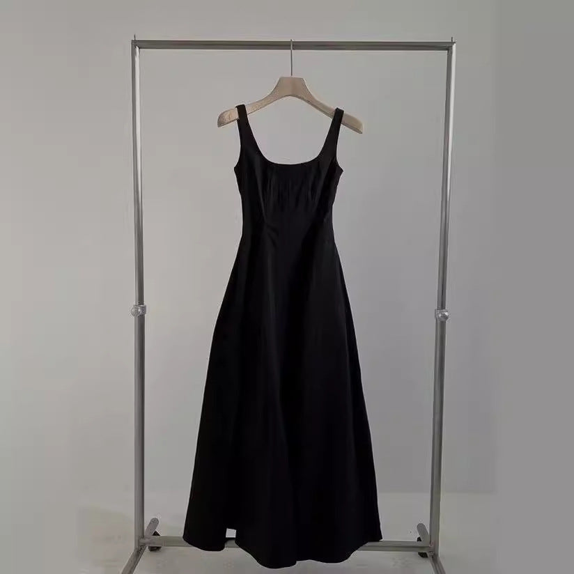 STOCK-Slim Strap Mid Dress – Korean-Style Summer Essential