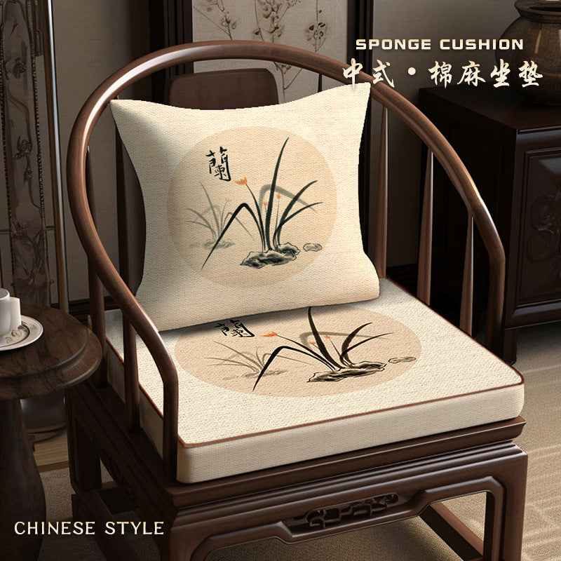 STOCK-Chinese-Style Chair Cushion for Home & Dining Comfort