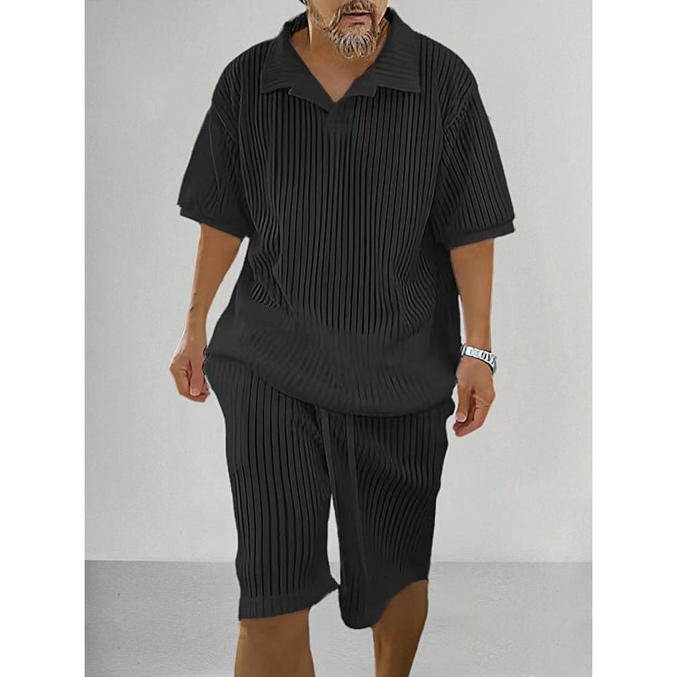 Men's Summer Loose Short Sleeve Sweater Set