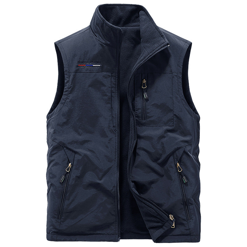 Men’s Reversible Fleece Vest – Outdoor Sports Winter Waistcoat
