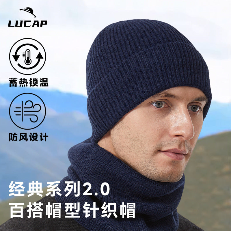 European American Winter Woolen Hat Men Fleece-Lined Men Hat