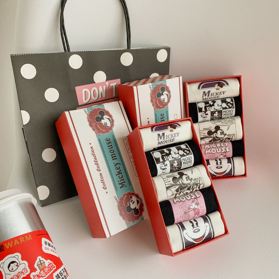 Mickey Mouse Mens Cartoon Socks – Gift Box 5 Pairs