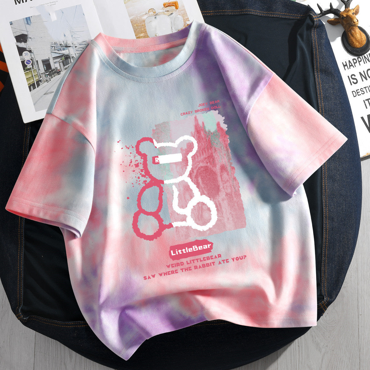 Girls 2024 Summer Korean-Style Tie-Dye T-Shirt – Summer Kids Fashion Nepal | Tudoholic