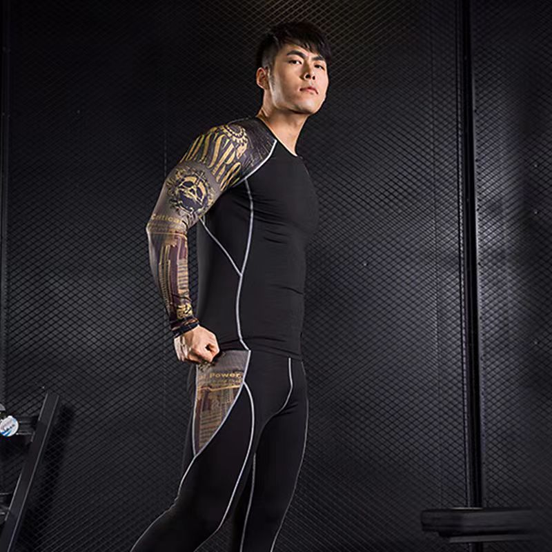 Men's Quick-Dry Sports Tights - Full Sleeve Workout Wear