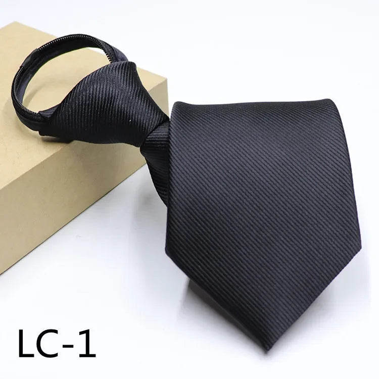 INSTOCK-8cm Zipper Tie for Men – Easy Korean Style Lazy Tie