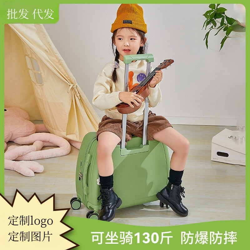 INSTOCK-Mountable Kids 18-20inch Lightweight Travel Trolley Bag