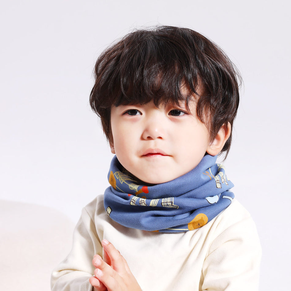 Kids’ Cartoon Scarf Set – Windproof Warm Neck Spring Autumn