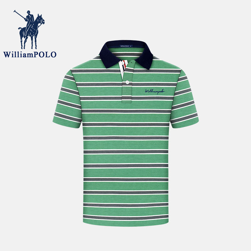 Striped Cotton Polo – Loose Fit Summer Lapel Shirt