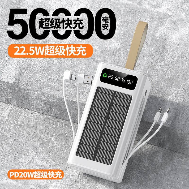 50000mAh 120W Ultra-Large Capacity Fast-Charging Solar Power Bank