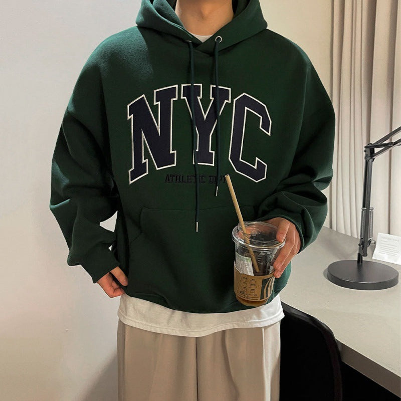 Vintage Embroidered Hoodie – Korean Loose Fit Style
