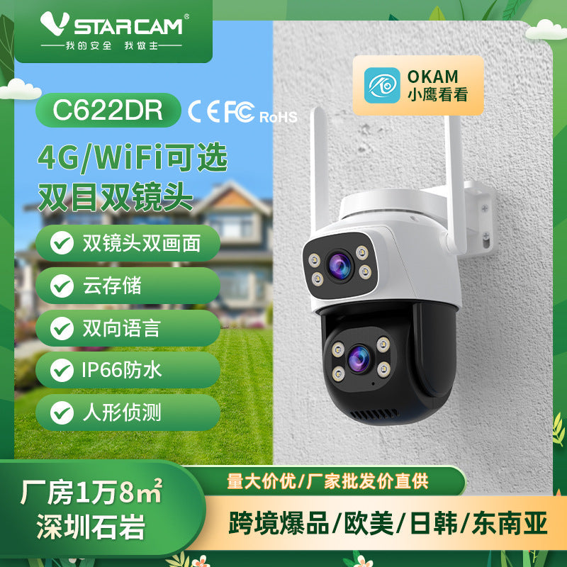 360° Dual-Lens HD Wireless Home Surveillance Camera
