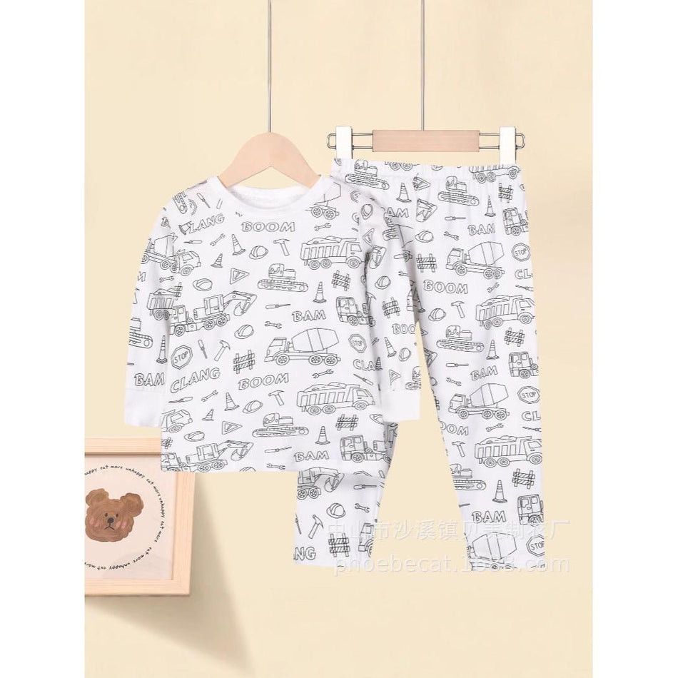 Kids Cotton Cartoon Pajama Set – Soft Home Wear