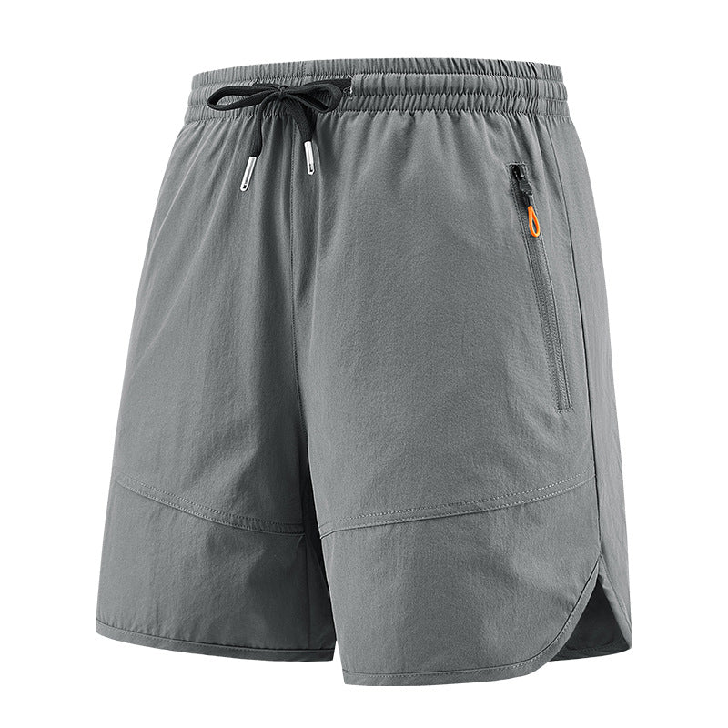 Grey men's shorts - casual shorts with elastic waistband for active and leisure wear