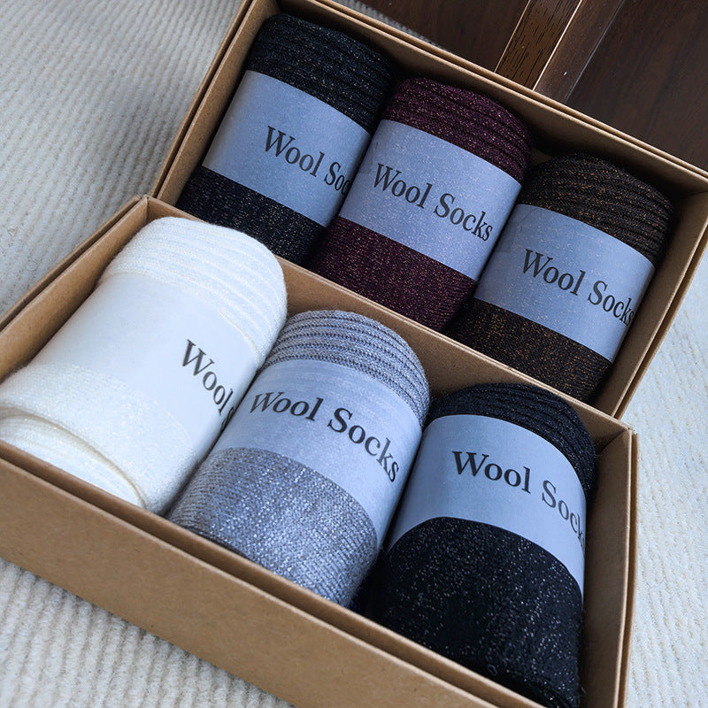 (PACK OF - 3) Premium Wool Mens Socks Gift Box – Thick & Warm