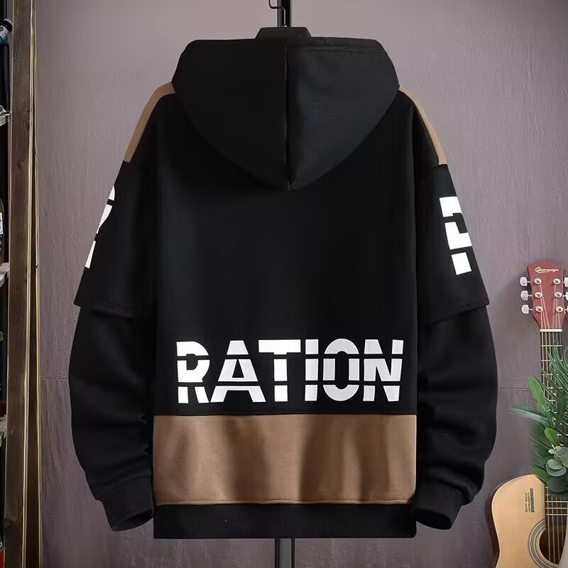 Men’s Velvet Silk Hooded Pullover Sweatshirt
