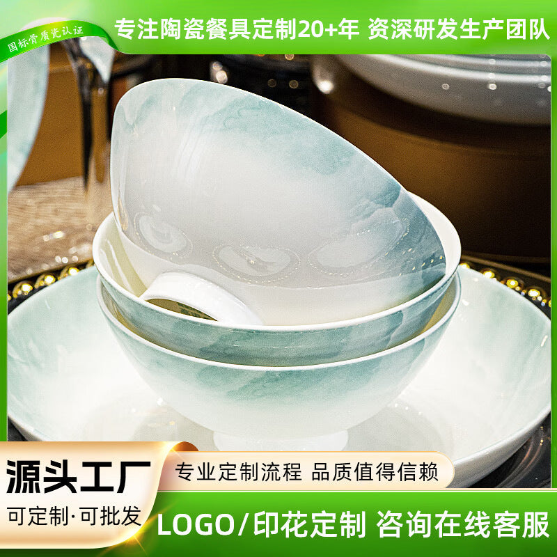 Tangshan Bone China Tall Bowl for Rice, Soup & Noodles