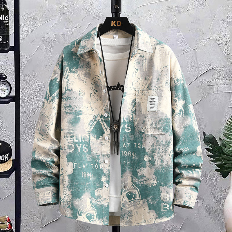 Men’s Tie-Dyed Japanese-Style Long-Sleeve Shirt
