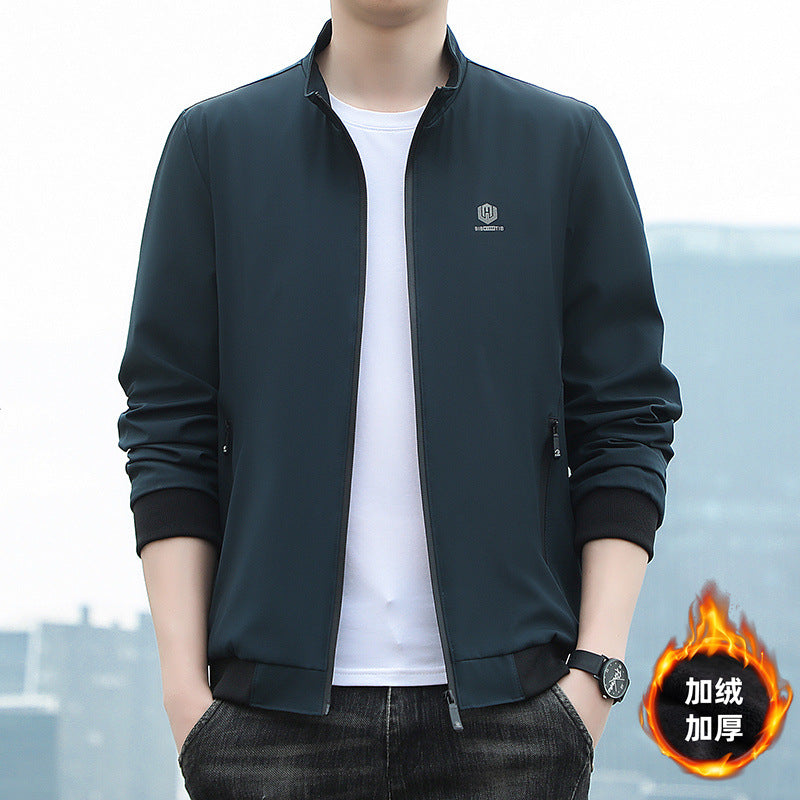STOCK-Middle-Aged Vertical Collar Mens Jacket 2025