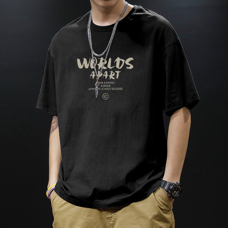 Men's Heavy Cotton Loose Fit Hong Kong Style T-Shirt