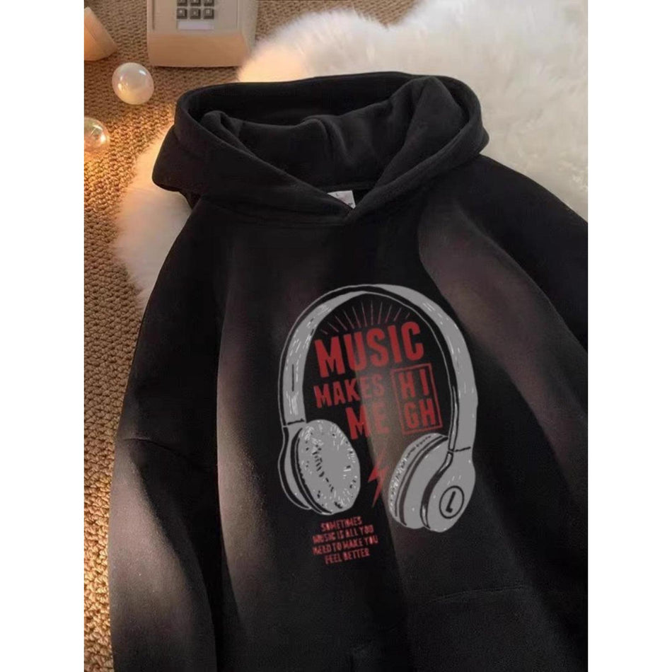 Boys Cartoon Headphone Hoodie Spring Autumn Casual Sweatshirt