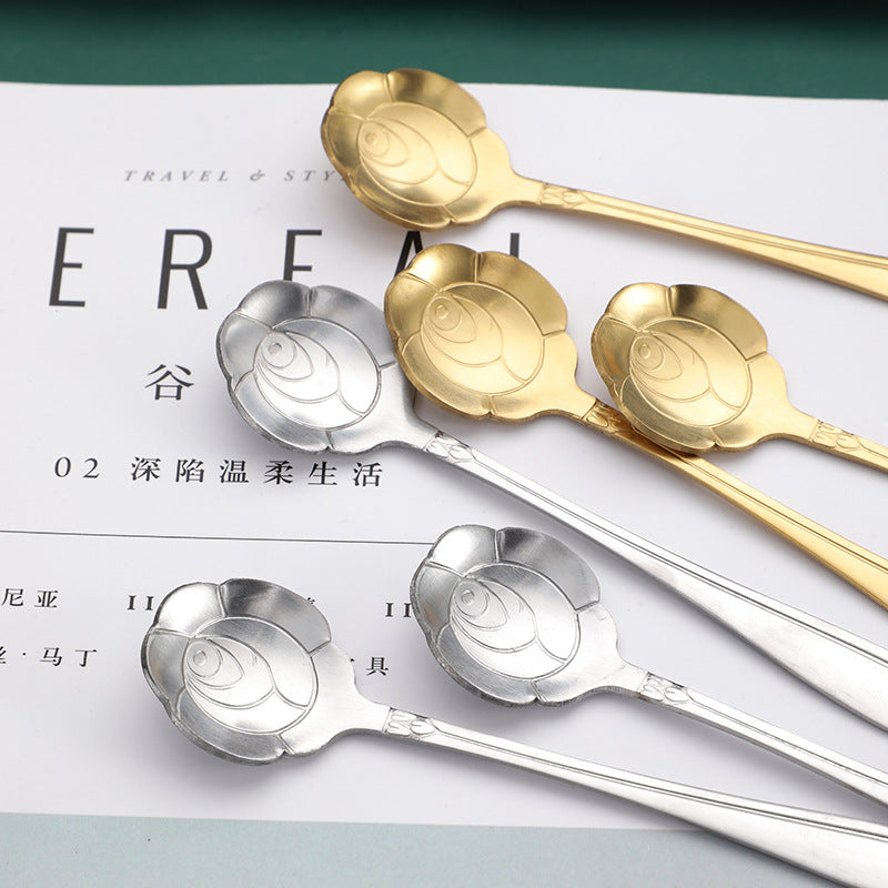 Creative Stainless Steel Rose Spoon for Coffee & Desserts