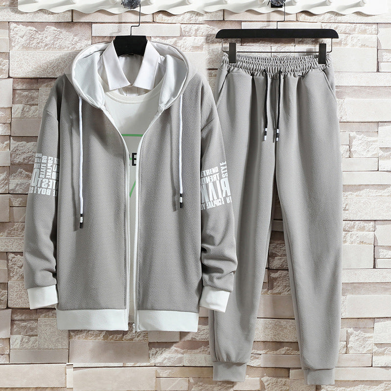 Men’s Spring-Autumn Sports Suit – Trendy Korean Two-Piece Set
