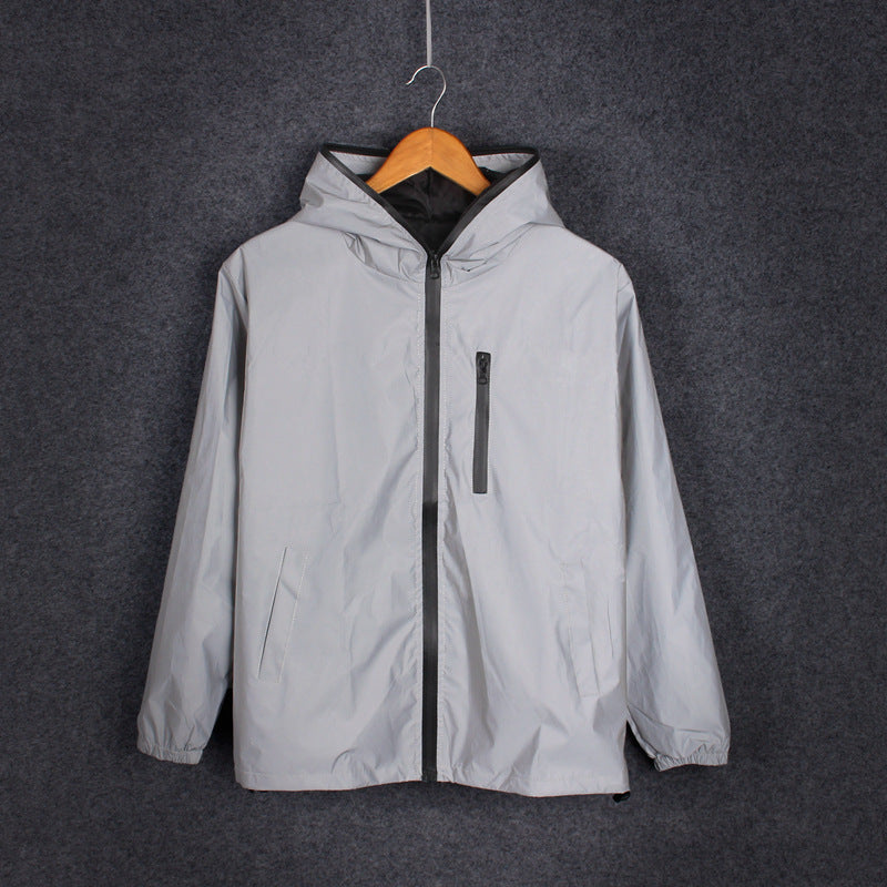 Winter Luminous Reflective Windbreaker Japanese Style Unisex