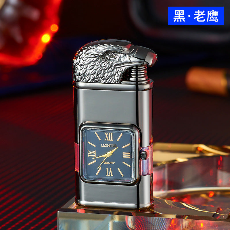Crocodile Pattern Double Flame Inflatable Metal Lighter –