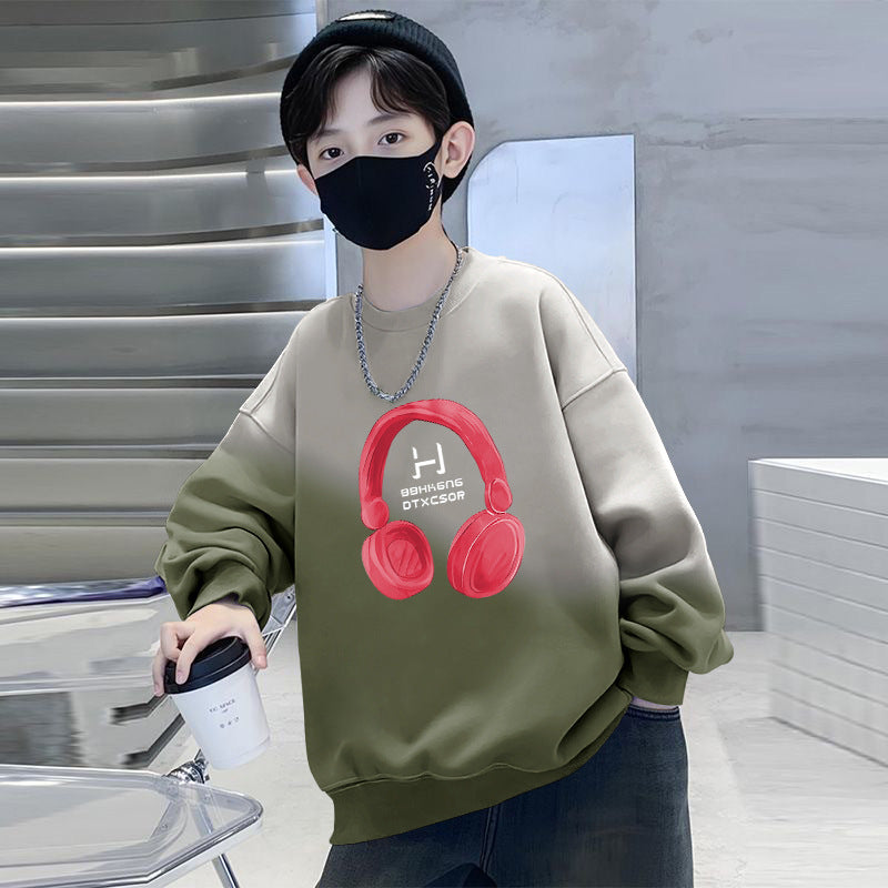 2025 New Boys Sweatshirts Autumn Spring Fall Round Neck Tops
