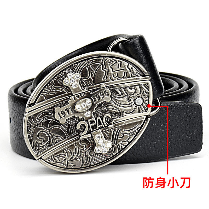 Punk Nightclub Knife Design Leather Belt