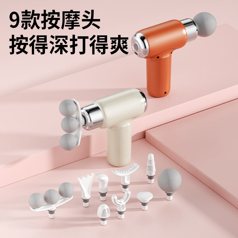 Wuhen 9-Head Mini Electric Massage Gun for Muscle Relief