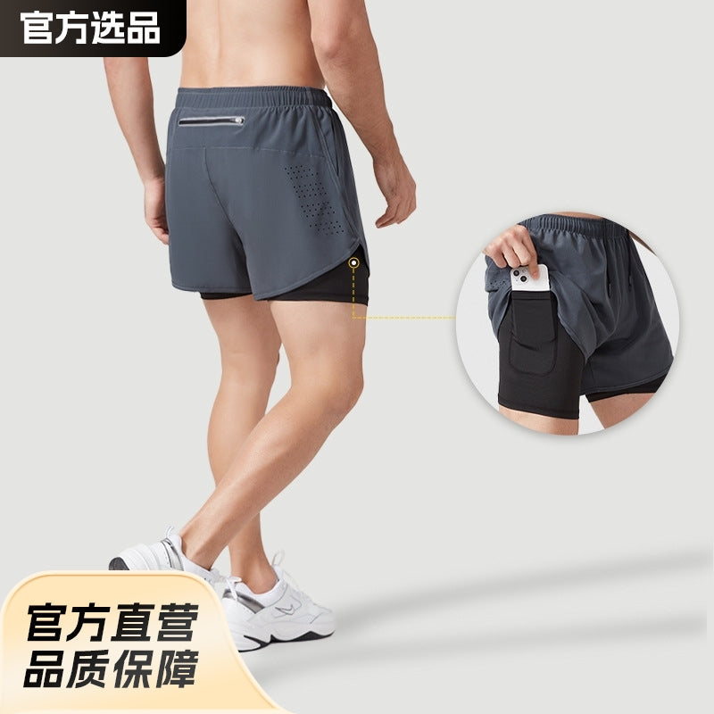 STOCK-Men’s Summer Quick-Drying Sports Shorts Double-Layer