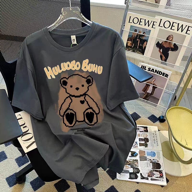 Cartoon Cotton T-Shirt – Korean Loose Fit Summer Tee