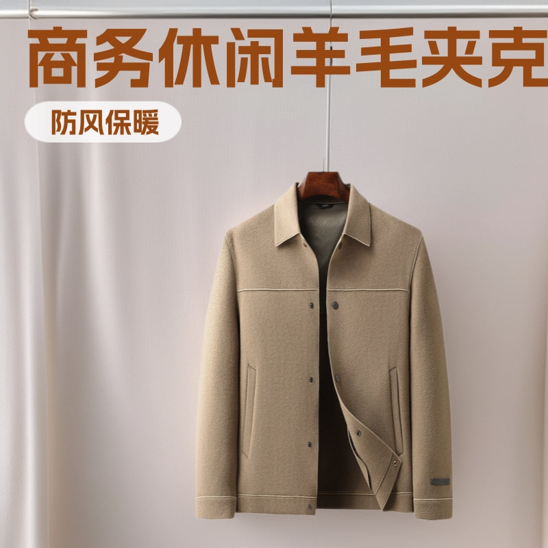 Men’s 2026 Autumn Winter Lapel Wool Workwear Jacket