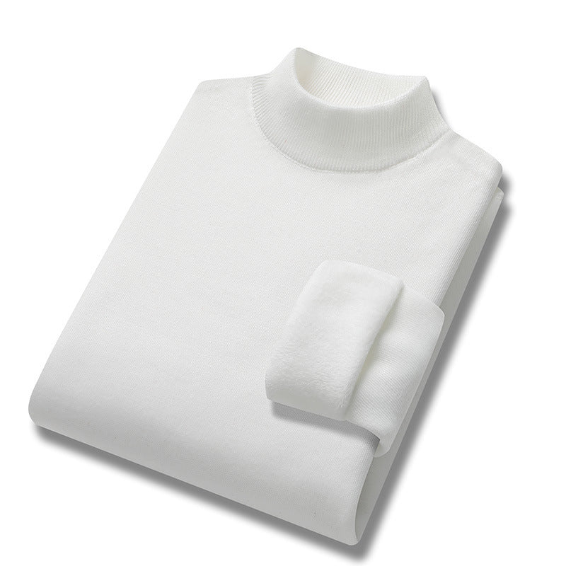 Men’s Loose Fleece-Lined Turtleneck Sweater Autumn Winter