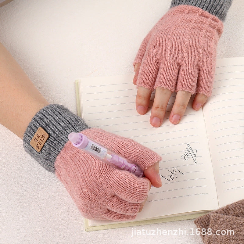 Men’s Knitted Thickened Wool Touchscreen Gloves Winter