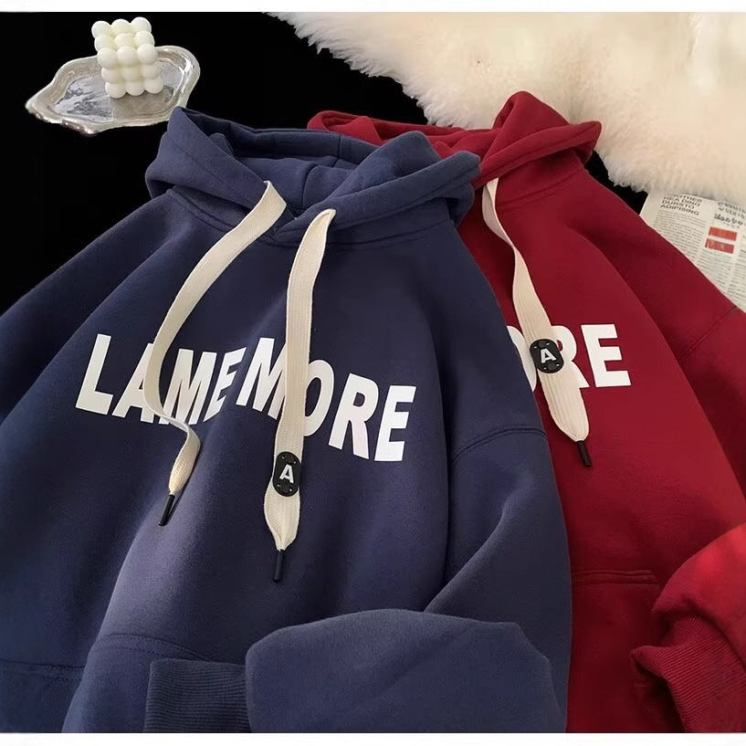 Men’s Fleece-Lined Hooded Sweatshirt American Style Pullover