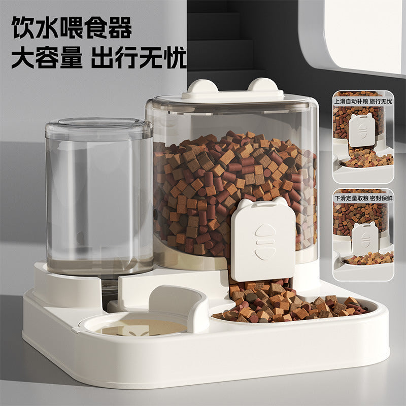 Two-in-One Cat & Dog Bowl Dry Wet Food Water Feeder