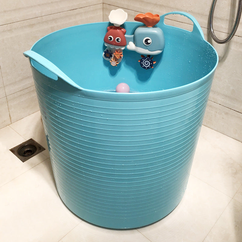 Thickened Plastic Baby Bath Bucket with Drain Hole
