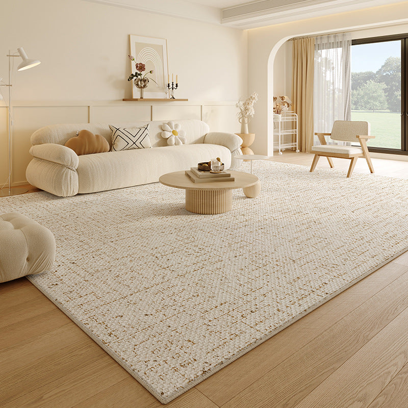 INSTOCK-Cream Solid Waterproof Carpet - No-Wash Needed