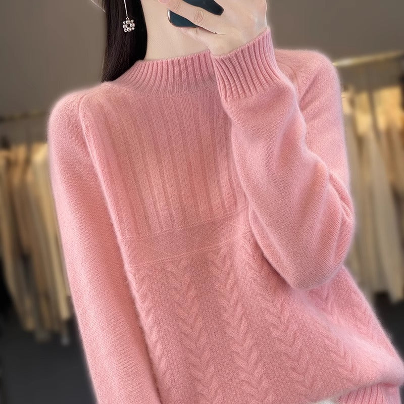 Women’s Loose Half-Turtleneck Knit Sweater – 2026