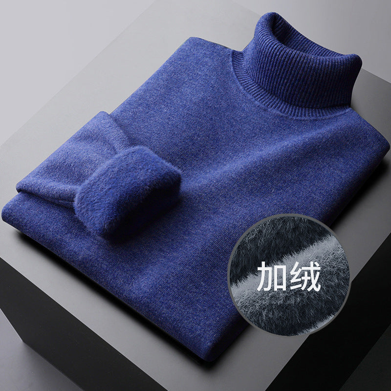 Men’s Fleece-Lined Turtleneck Sweater – Warm Casual Knit